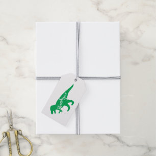 Cute Dinosaur Baby Shower Dino Blue and Green Boy Gift Tags