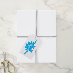 Cute Dinosaur Baby Shower Dino Blue and Green Boy Gift Tags