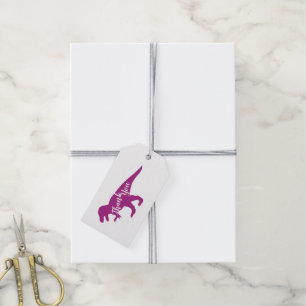 Cute Dinosaur Baby Shower Dino Pink Girl Gift Tags