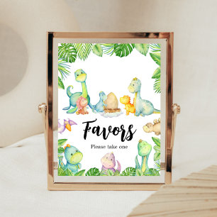 Cute Dinosaur Baby Shower Favours Poster
