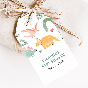 Cute Dinosaur Baby Shower Gift Tag