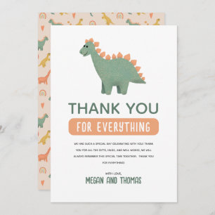 Cute Dinosaur Baby Shower Girls Thank You