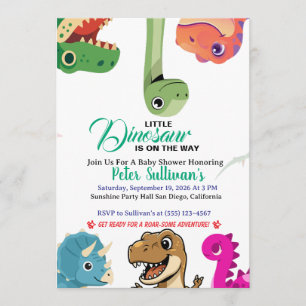 Cute Dinosaur Baby Shower Invitation