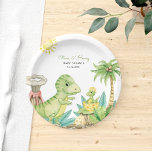 Cute Dinosaur Baby Shower Paper Plate<br><div class="desc">Transport your guests to a prehistoric wonderland with our item! This enchanting design captures the essence of anticipation with delicate watercolor details waiting to hatch. The gentle hues create a serene and whimsical atmosphere, setting the perfect tone for a celebration of the little one on the way. The playful charm...</div>