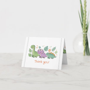 cute dinosaur baby shower thank you  card