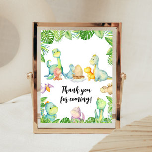 Cute Dinosaur Baby Shower Thank You for Coming Poster