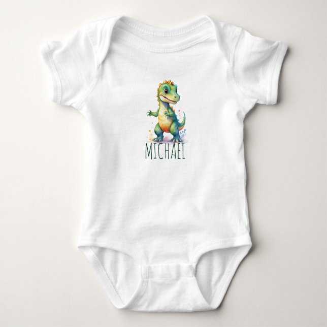 Cute Dinosaur Baby T-Rex Gift Bodysuit (Front)