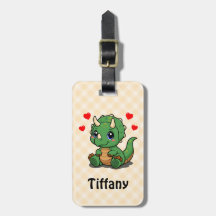 Cute Dinosaur Bag Tag – Add Name