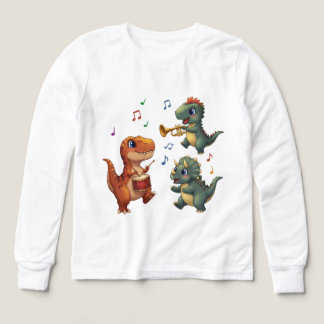 Cute Dinosaur Band Cartoon Illustration