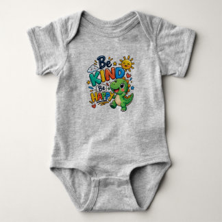 Cute Dinosaur Be Kind Be Happy Kids T-Shirt Baby Bodysuit
