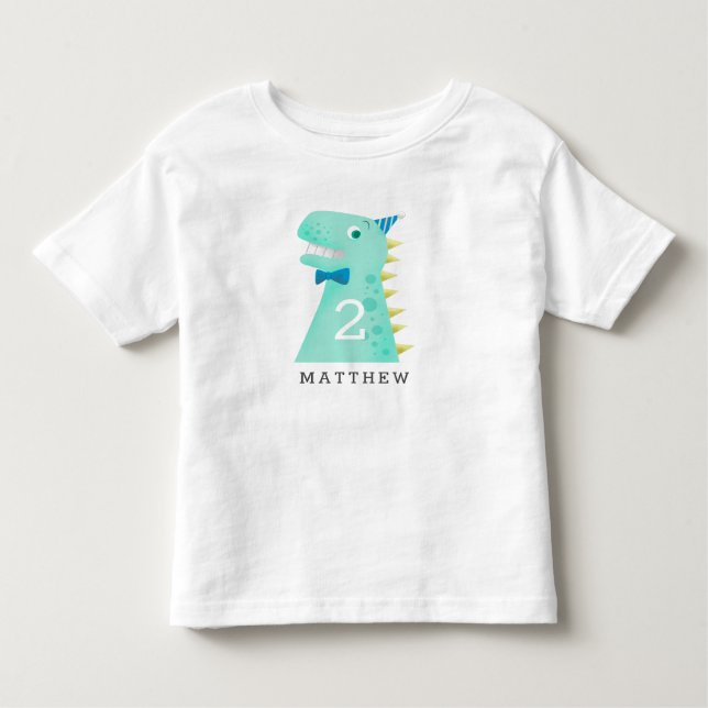 Cute Dinosaur Birthday Any Age Toddler T-Shirt (Front)