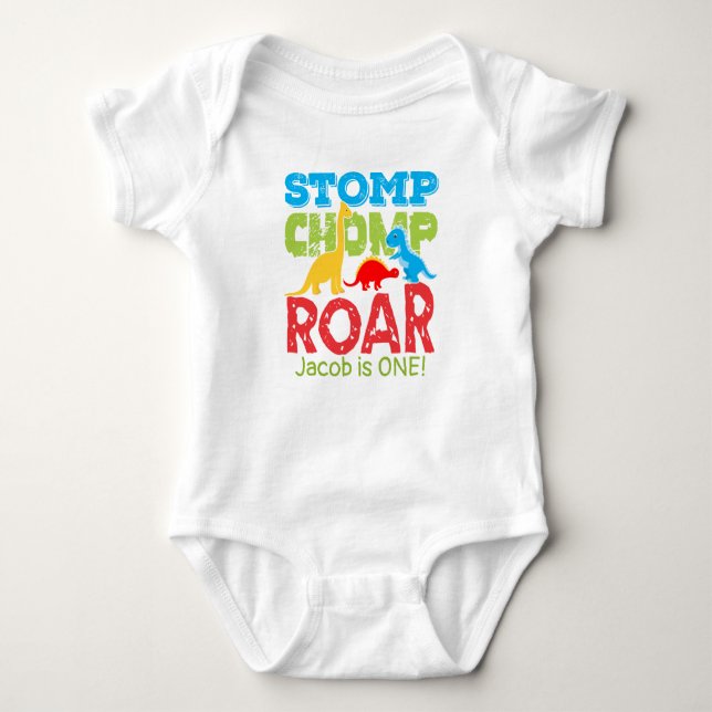Cute Dinosaur Birthday Boy Baby Tshirt (Front)
