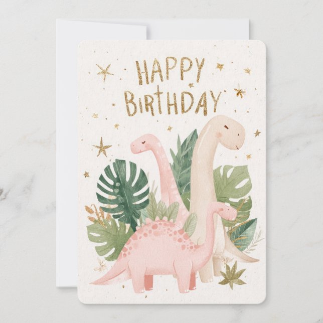 Cute Dinosaur Birthday Card (Front)
