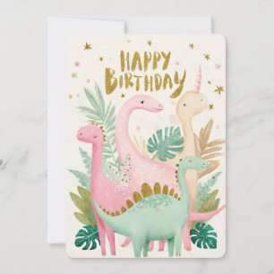 Cute Dinosaur Birthday Card