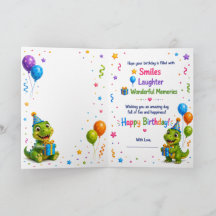 Cute Dinosaur Birthday Card for Kids – Happy Birth