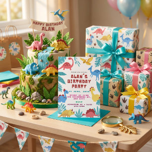 Cute Dinosaur Birthday Invitation
