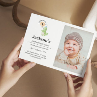 Cute Dinosaur Birthday Invitation