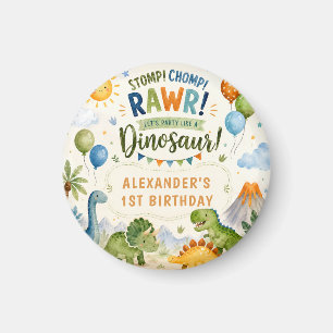 Cute Dinosaur Birthday Magnet