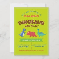 Cute Dinosaur Birthday Party Invitation