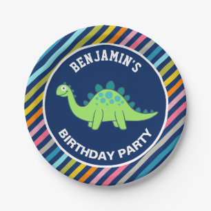 Cute Dinosaur Birthday Party Paper Plate