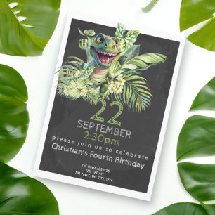 Cute Dinosaur Birthday Party Personalised Invitation