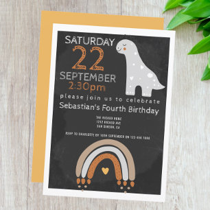 Cute Dinosaur Birthday Party Personalised Invitation