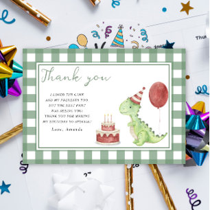 Cute Dinosaur birthday party thank you