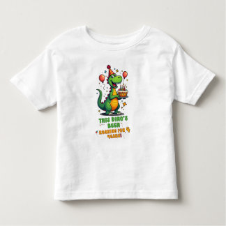 Cute Dinosaur Birthday Shirt for 4-Year-Olds