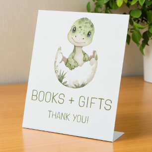 Cute Dinosaur Books and Gifts Baby Shower Sign