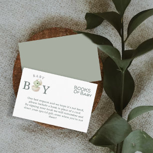 Cute Dinosaur Books for Baby Boy Shower Enclosure  Card