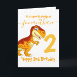cute dinosaur boy birthday card<br><div class="desc">Cute Dinosaur  2nd Birthday
sweet baby dinosaur personalised baby card for a little boy.  Click the "Customise it!" button to change the text size,  text colour,  font style and more!</div>