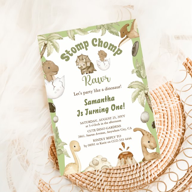 Cute Dinosaur Boy Birthday Dino Party Invitation (Creator Uploaded)