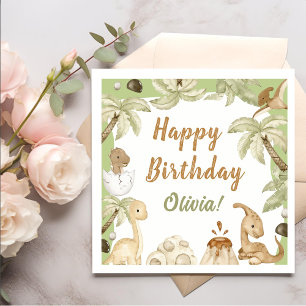 Cute Dinosaur Boy Birthday Party Napkin