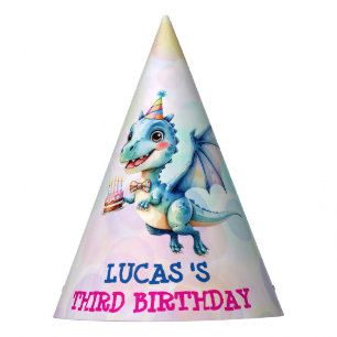 Cute Dinosaur Boy Happy birthday Balloon party Hat