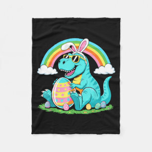 Cute Dinosaur Bunny Egg Happy Eastrawr T Rex Boys  Fleece Blanket