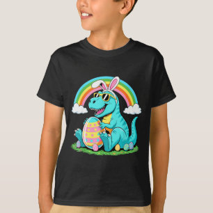 Cute Dinosaur Bunny Egg Happy Eastrawr T Rex Boys T-Shirt