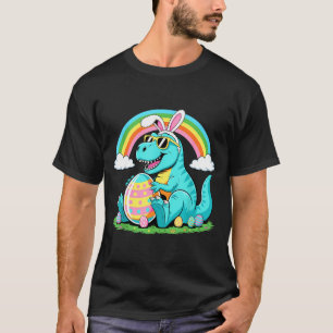 Cute Dinosaur Bunny Egg Happy Eastrawr T Rex Boys T-Shirt