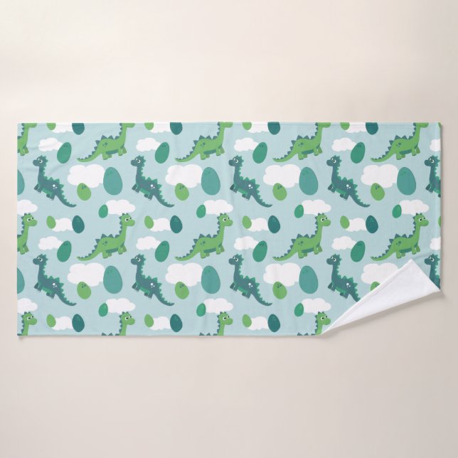 Cute dinosaur cartoon animals bath towel (Bath Towel)
