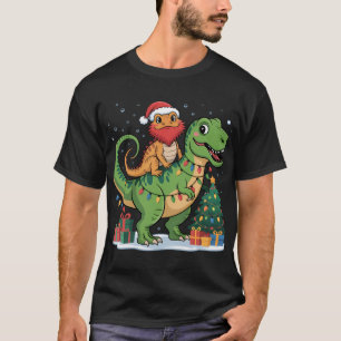 Cute Dinosaur Christmas Ride Scene T-Shirt