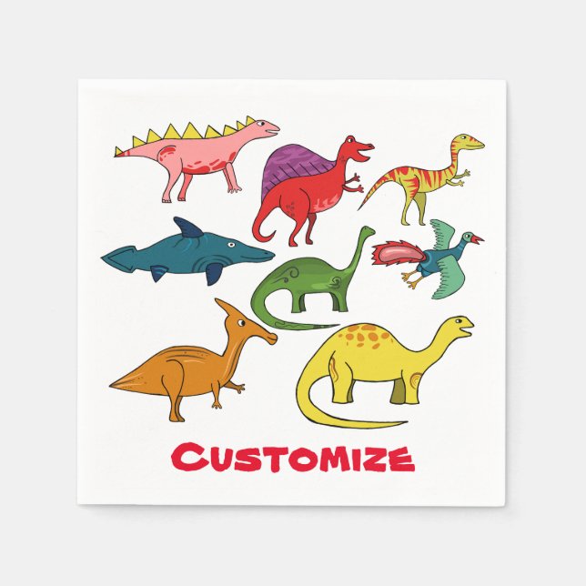 Cute Dinosaur Collection Thunder_Cove Napkin (Front)