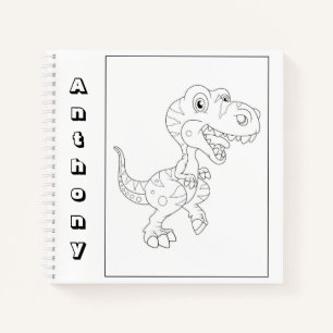 Cute Dinosaur Colour Your Own Name Sketch Notebook