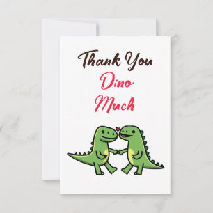Cute Dinosaur Couple Wedding Thank You Card