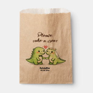 Cute Dinosaur Couple Wedding Treat Favour Bags