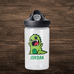 Cute Dinosaur Custom Name Water Bottle