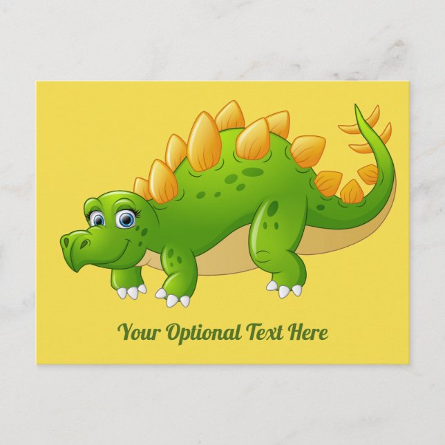 Cute Dinosaur custom text & colour postcard (Front)