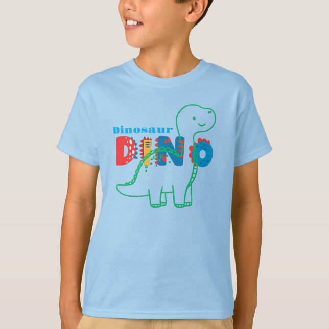 Cute Dinosaur  Customise Kids T-Shirt (Front)