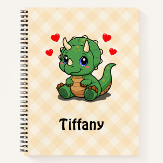 Cute Dinosaur Deluxe Notebook – Add Name