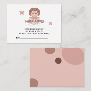 Cute Dinosaur  Diaper Raffle  Enclosure Card
