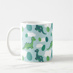 Cute dinosaur eggs blue green pattern coffee mug