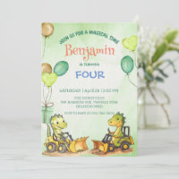 Cute dinosaur Excavator tractor balloon Birthday